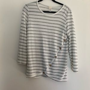 7th Ray Small Striped 3/4 Sleeve Top